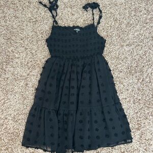 Black babydoll mini dress with tie straps size XS!